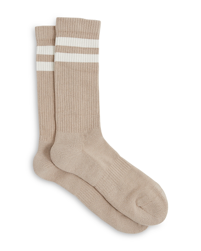 Reiss Henman Cotton Blend Rib Stripe Crew Socks