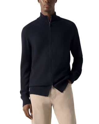Cashseta Cashmere Blend Full Zip Cardigan Sweater
