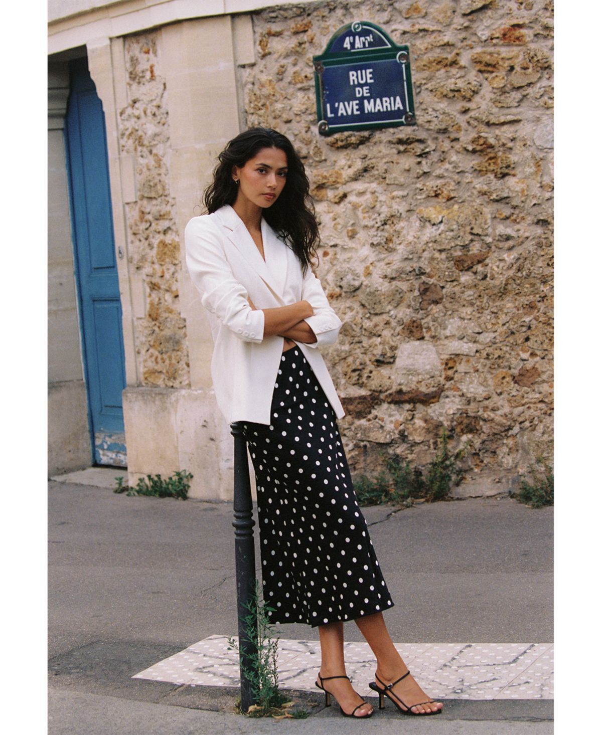 Ennis Satin Polka Dot Midi Skirt thumbnail 5