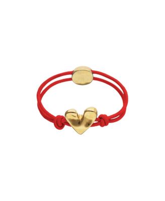  Elastic Thread Bracelet with  Gold-Plated Heart