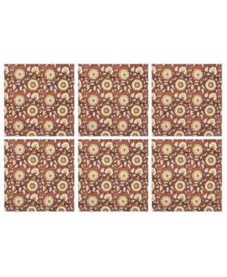 Bundi Block Printed Napkin Set of 6, 18" x 18"