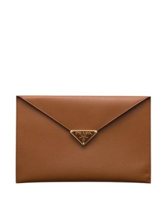 Saffiano Leather Envelope Clutch