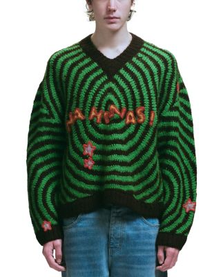 Wipeout Knit V Neck Logo Sweater