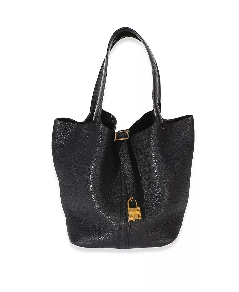 Pre-Owned HERMES Picotin Lock 22 Leather;Exotic Handbag