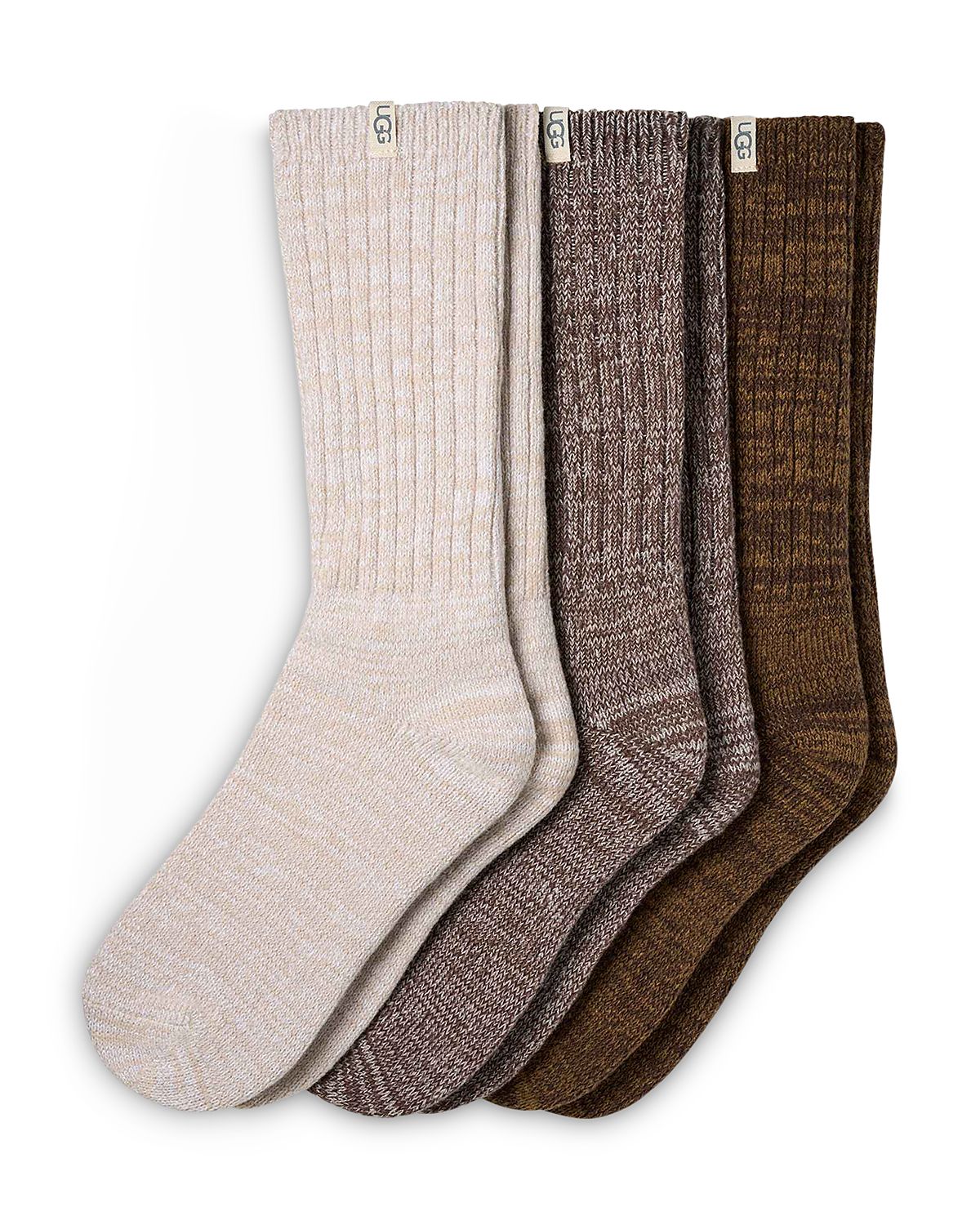 Ugg Rib Knit Slouchy Crew Socks, Pack of 3