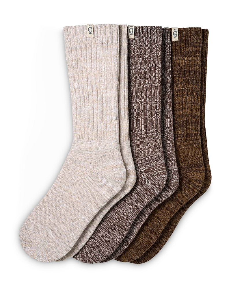 Ugg Rib Knit Slouchy Crew Socks, Pack of 3