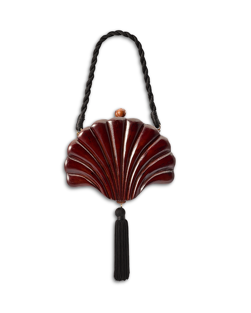 Simon Miller Small Carved Wood Concha Clutch