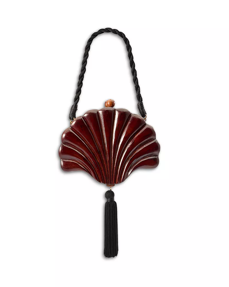 Simon Miller Small Carved Wood Concha Clutch