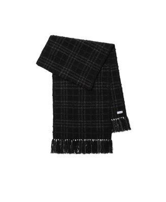 Embellished Check BouclÃ© Scarf