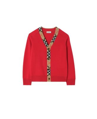 Boys' Check Trim Wool Cardigan - Little Kid, Big Kid