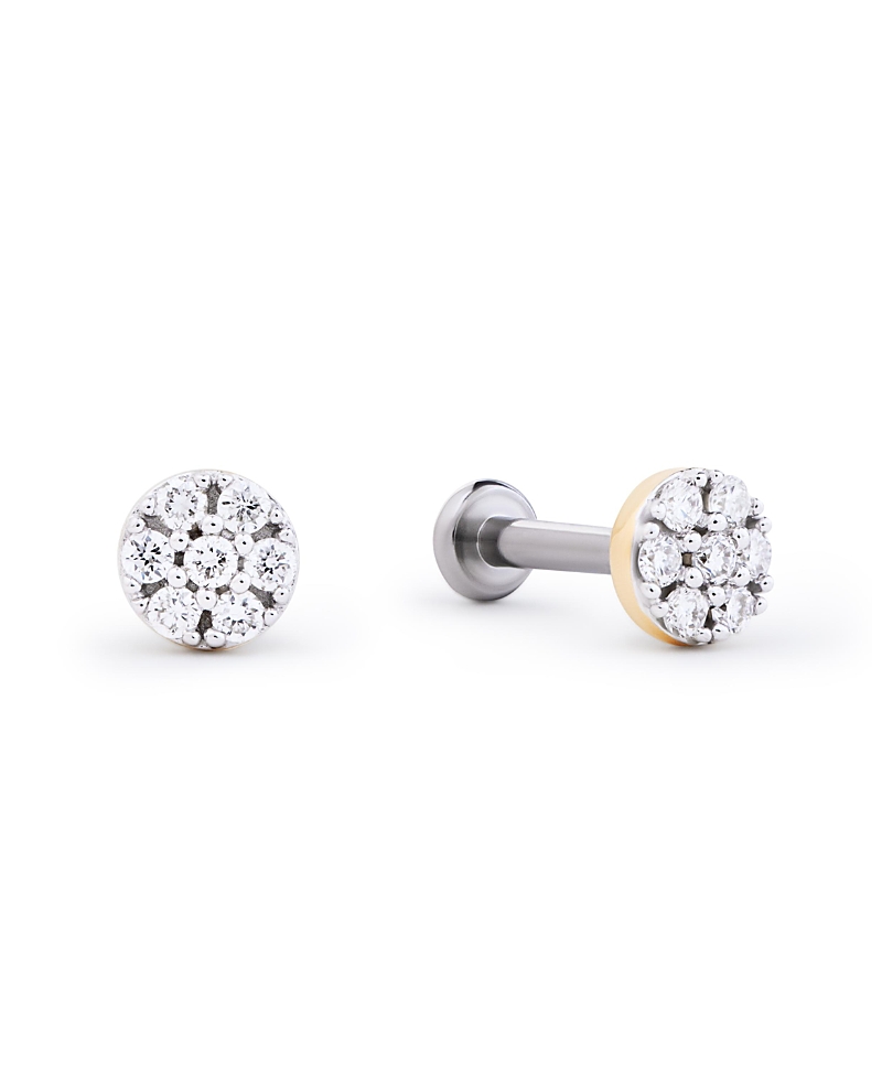 Ana Luisa Solid Yellow Gold Lab-Grown Diamond Circle Flatback Studs