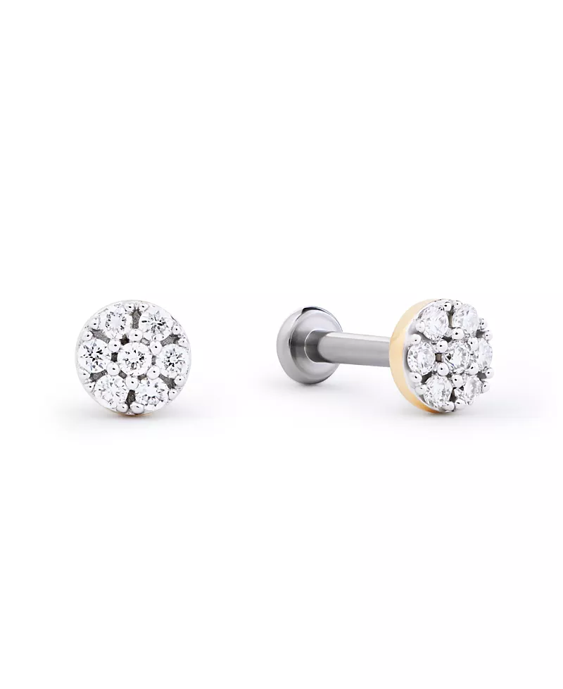 Ana Luisa Solid Yellow Gold Lab-Grown Diamond Circle Flatback Studs