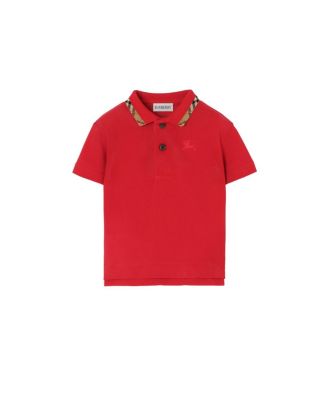 Boys' Check Collar Cotton Polo Shirt - Baby