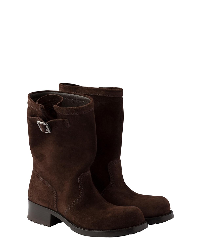 Prada Women's Suede Mid-Calf Boots