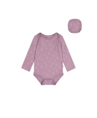 Girls' Organic Cotton Long Sleeve Heart Floral Romper - Baby