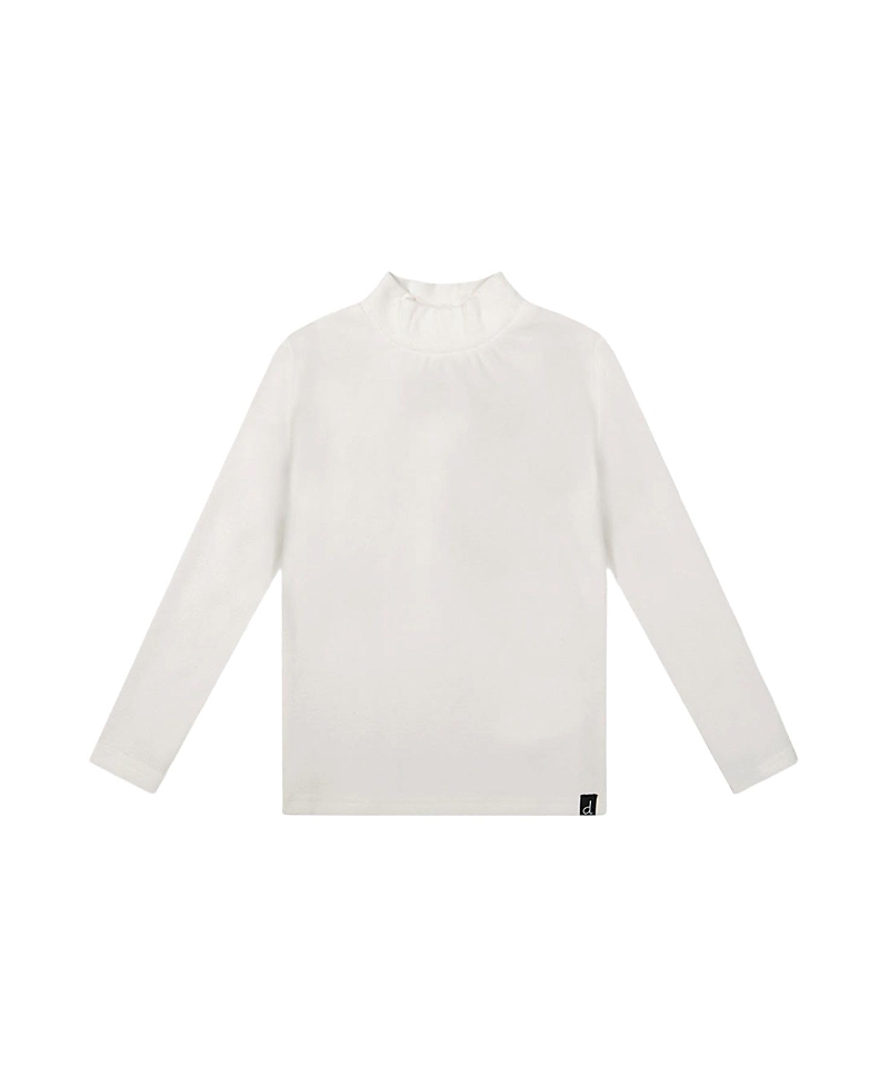 Deux par Deux Girls' Brushed Rib Long Sleeve Mock Neck Top - Little Kid