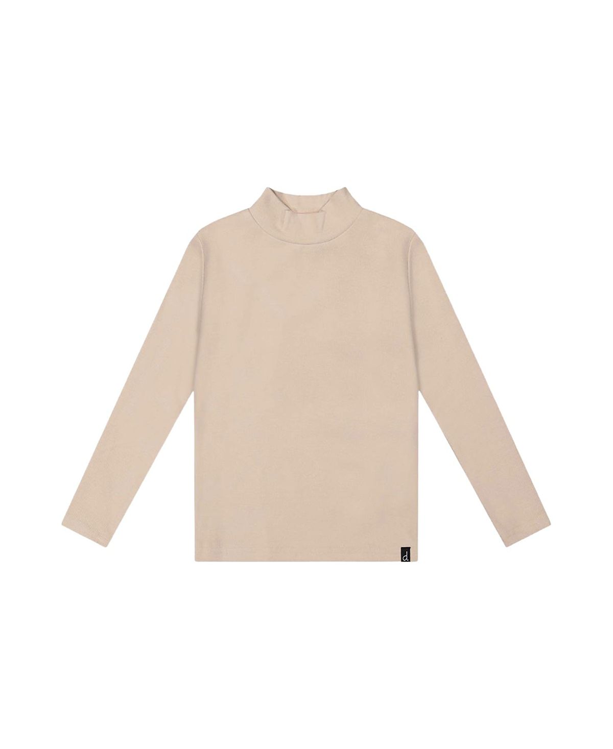 Deux par Deux Girls' Brushed Rib Long Sleeve Mock Neck Top - Little Kid