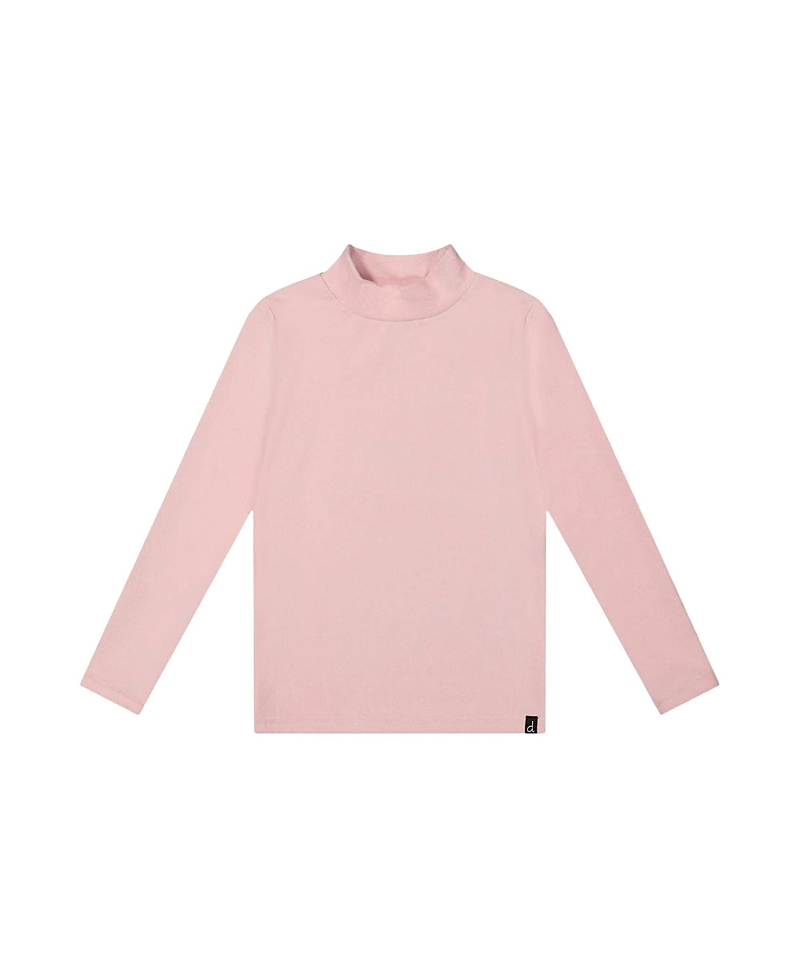 Deux par Deux Girls' Brushed Rib Long Sleeve Mock Neck Top - Little Kid