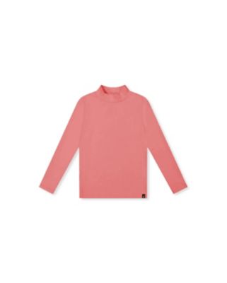 Deux par Deux Girls' Brushed Rib Long Sleeve Mock Neck Top - Little Kid