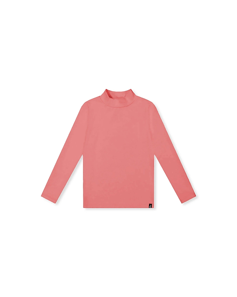 Deux par Deux Girls' Brushed Rib Long Sleeve Mock Neck Top - Little Kid