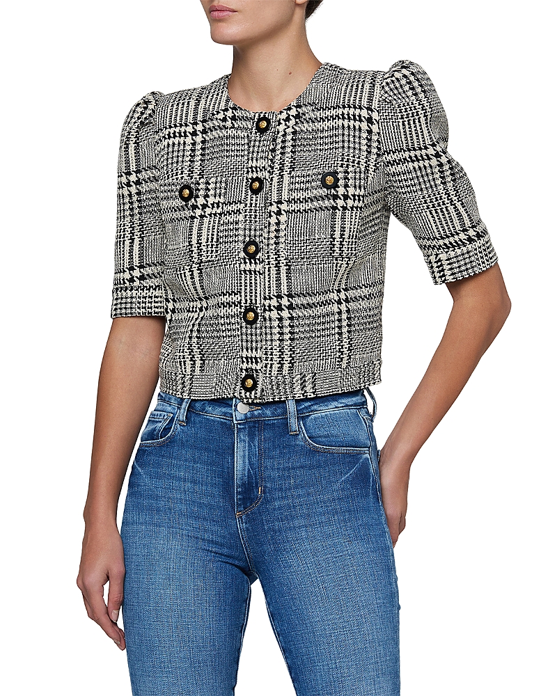 L'Agence Allegra Short Sleeve Crop Jacket