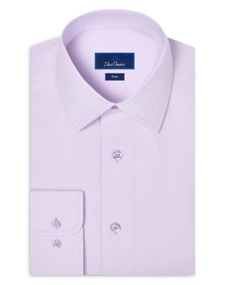 Trim Fit Dobby Solid Cotton Dress Shirt