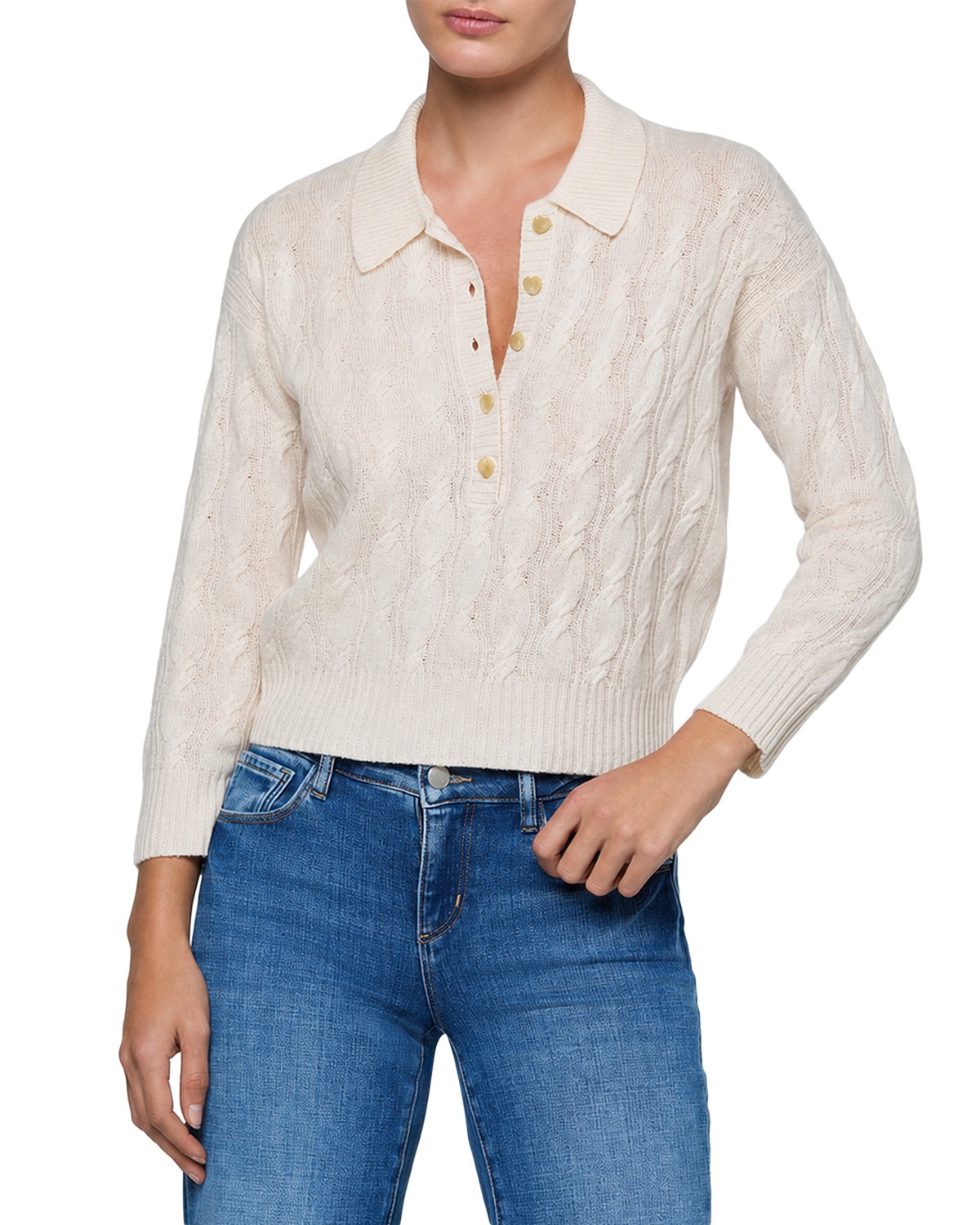 Airy Cable Knit Wool Sweater