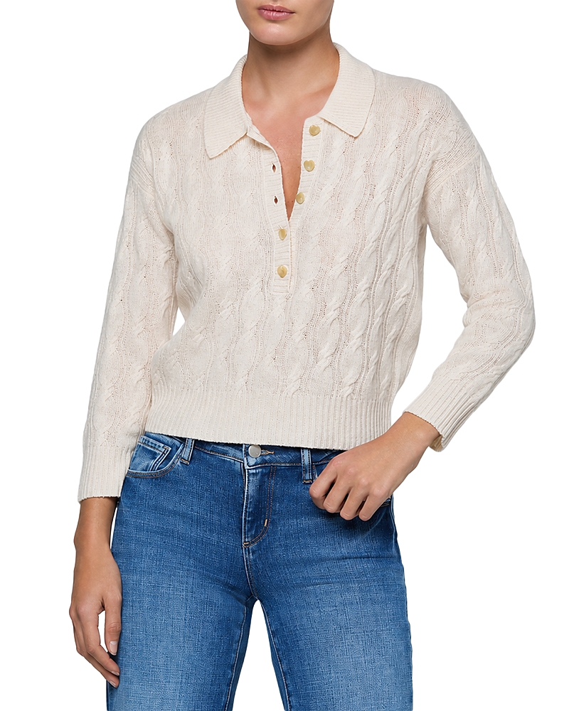 L'Agence Airy Cable Knit Wool Sweater