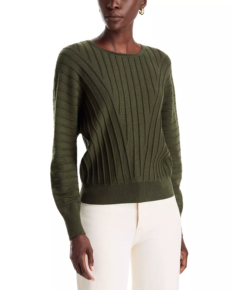 T Tahari Crewneck Long Dolman Sleeve Sweater