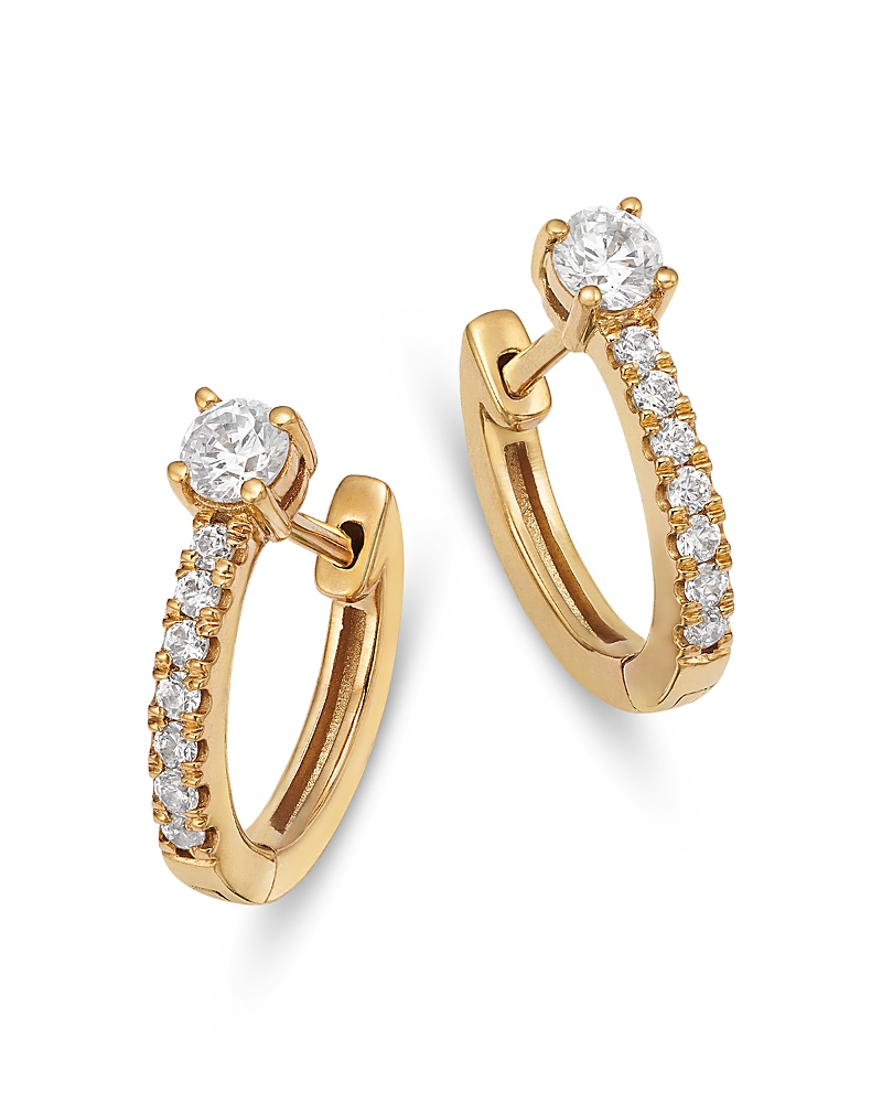 Bloomingdale's Fine Collection Diamond Huggie Hoop Earrings in 14K Yellow Gold, 0.50 tcw
