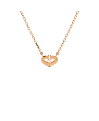  XS C Heart de Cartier Pendant Necklace 18K Rose Gold with Diamond, 15.5"
