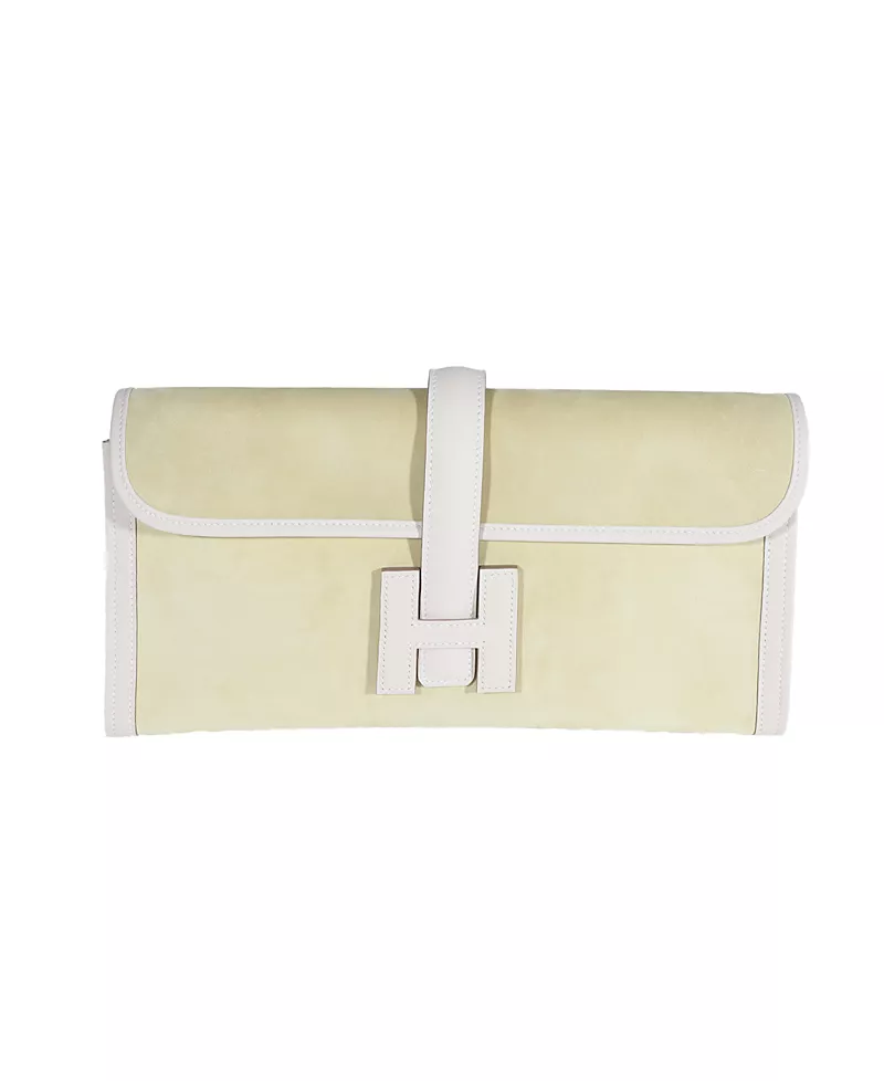 Pre-Owned HERMES Jige Elan Suede Handbag