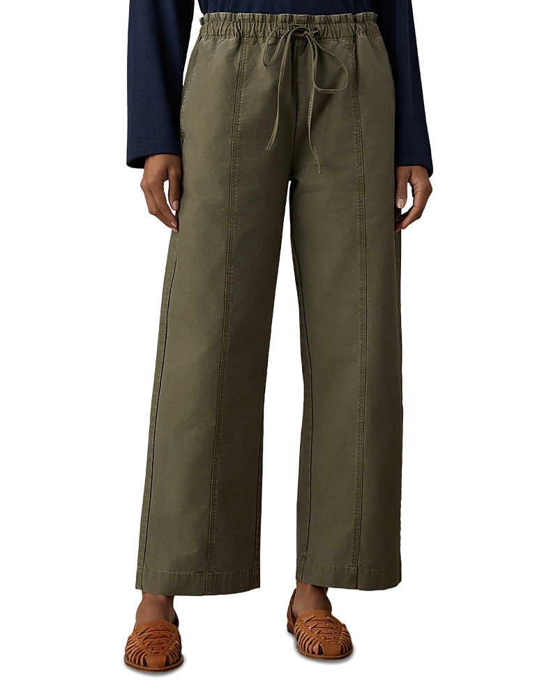 Faherty Cotton Twill Drawstring Pants In Olive