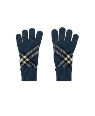 Check Cashmere Blend Gloves