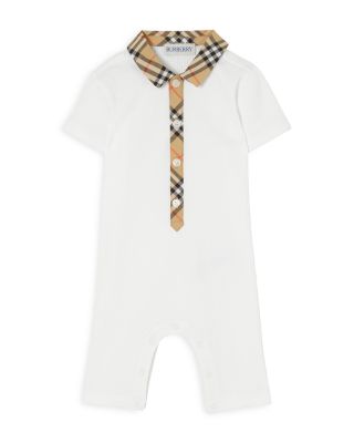 Unisex Jaxon Check Trim Cotton Blend Playsuit - Baby