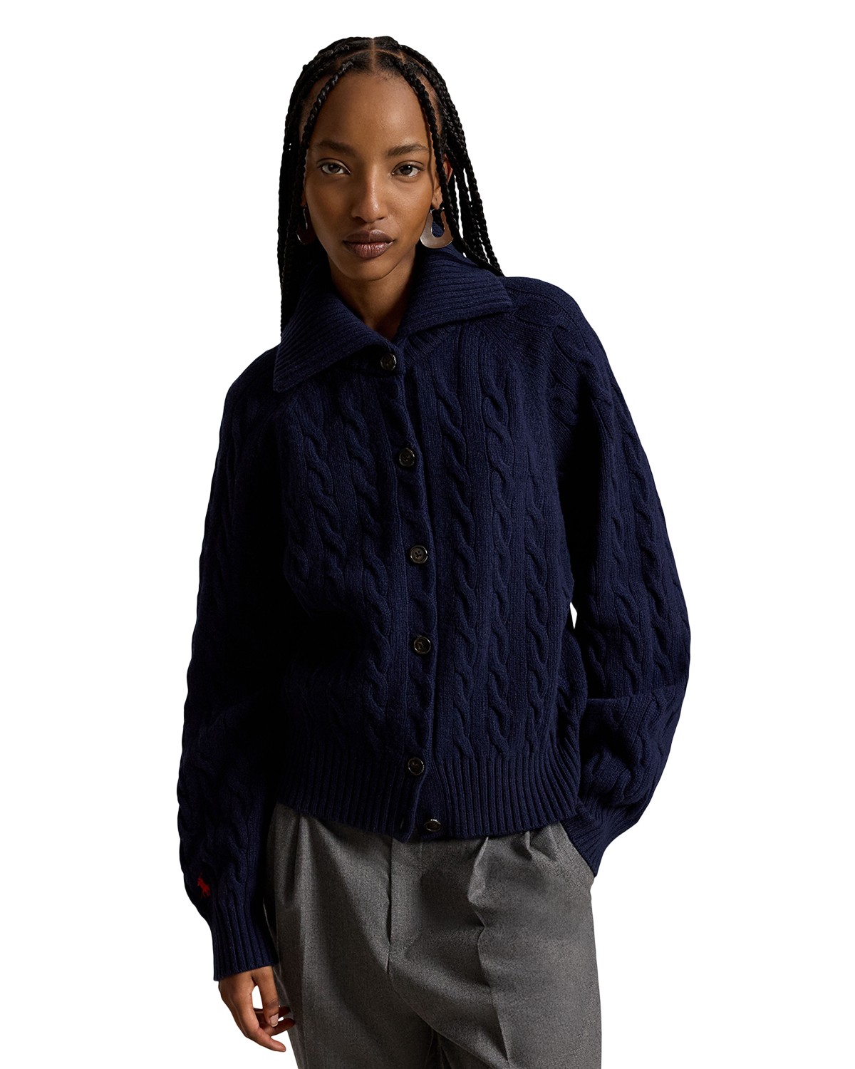Wool & Cashmere Collared Cardigan Sweater