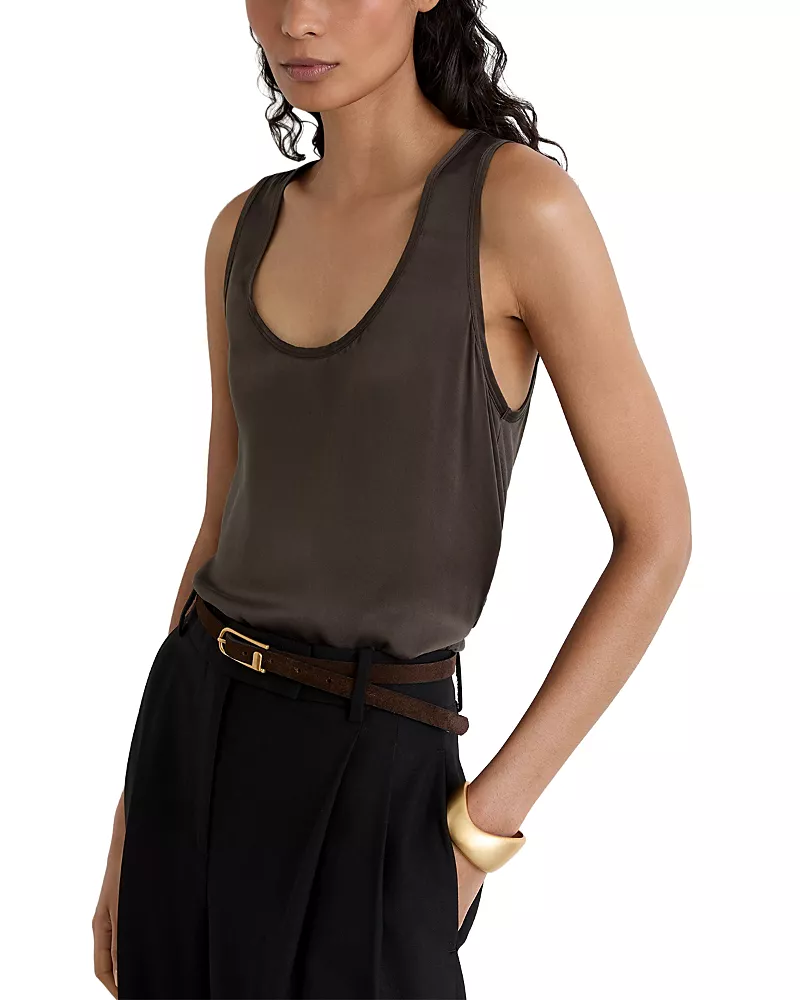 Reiss Ruby Silk Stretch Front Tank Top