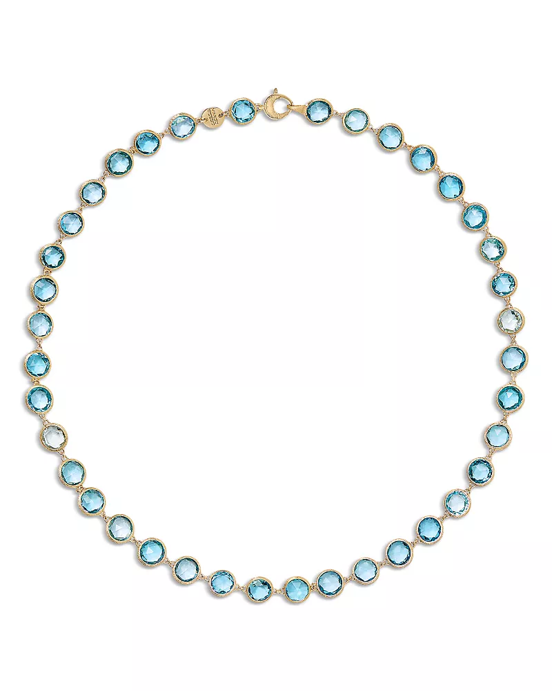 Marco Bicego 18K Yellow Gold and Gemstone Bezel Link Collar Necklace, 15.5