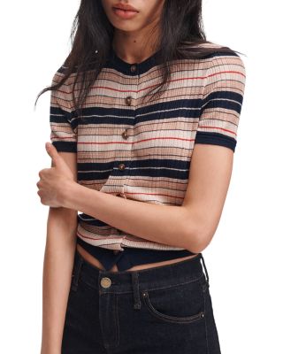 Teresa Striped Short Sleeve Cardigan