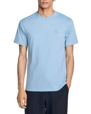  Cotton T Shirt with Leather Logo Patch