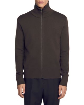 Zip Front Wool Cardigan