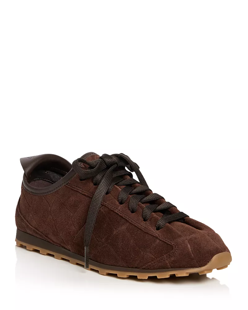 Jacquemus Women's Les Tennis Croc Embossed Suede Sneakers