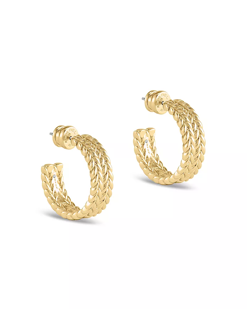 Anabel Aram Cheval Braided Open Hoop Earrings