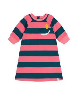  Girls' Relaxed Knit Engineer Stripe Dress - Little Kid