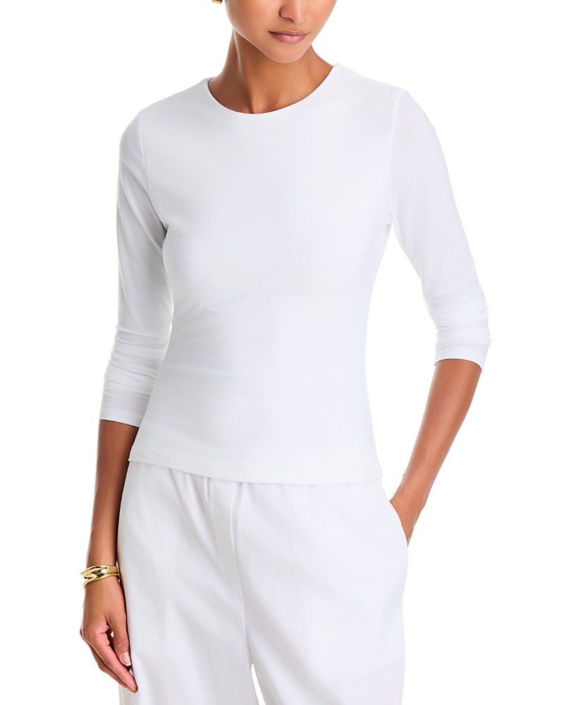 Aqua Crewneck Long Sleeve Matte Jersey Top - Exclusive
