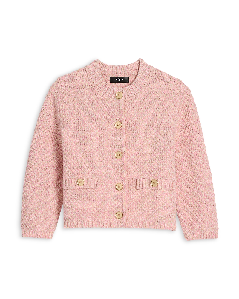 Aqua Girls' Crewneck Sweater Cardigan, Big Kid - Exclusive