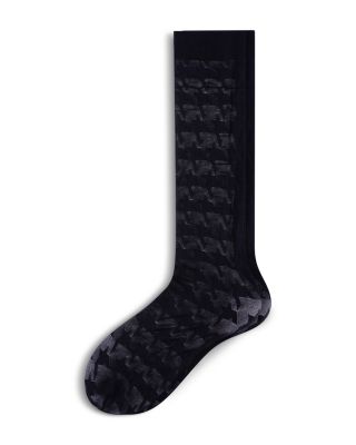 Bold Houndstooth Knee High Socks