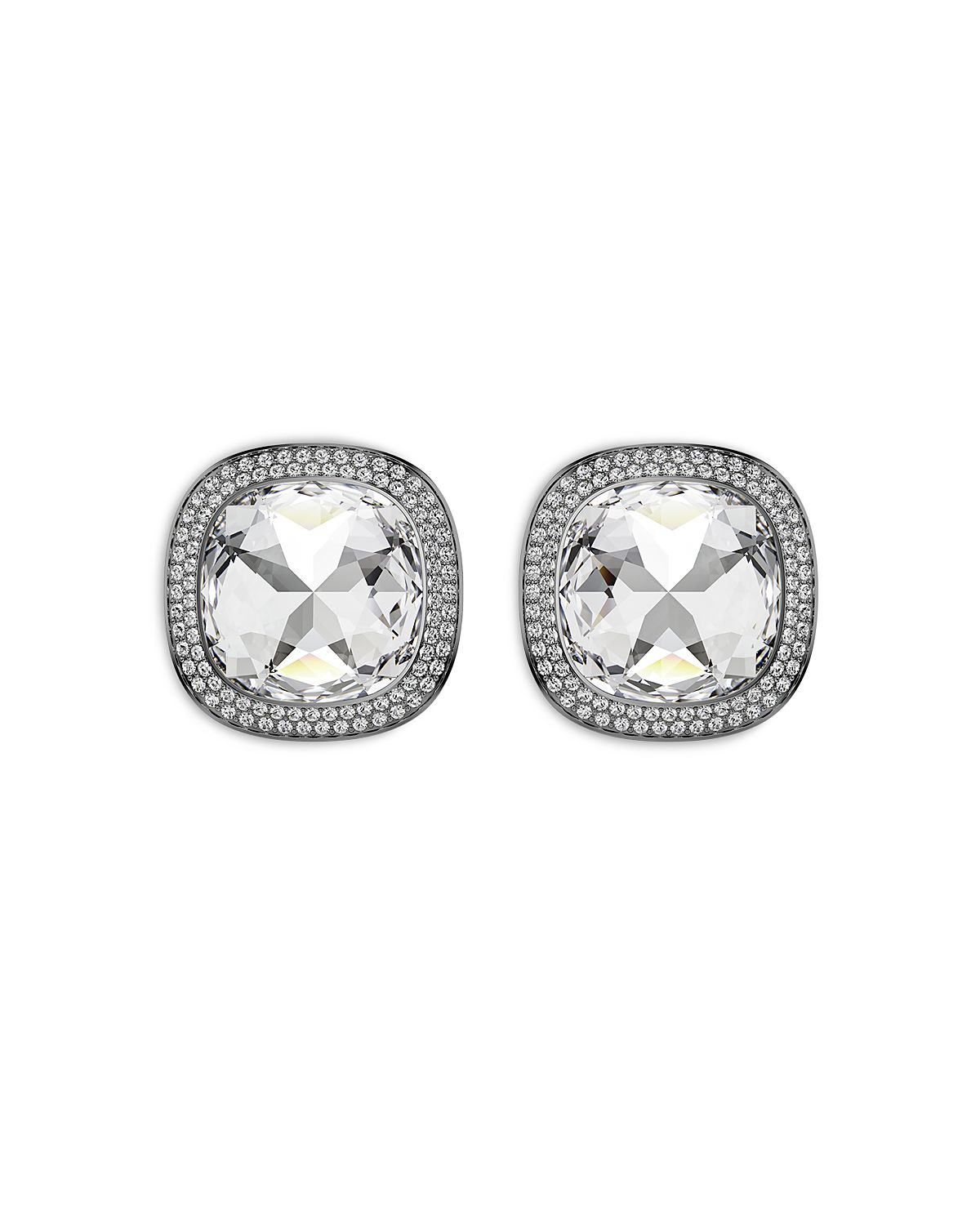 Swarovski Una Crystal Cushion Halo Stud Earrings