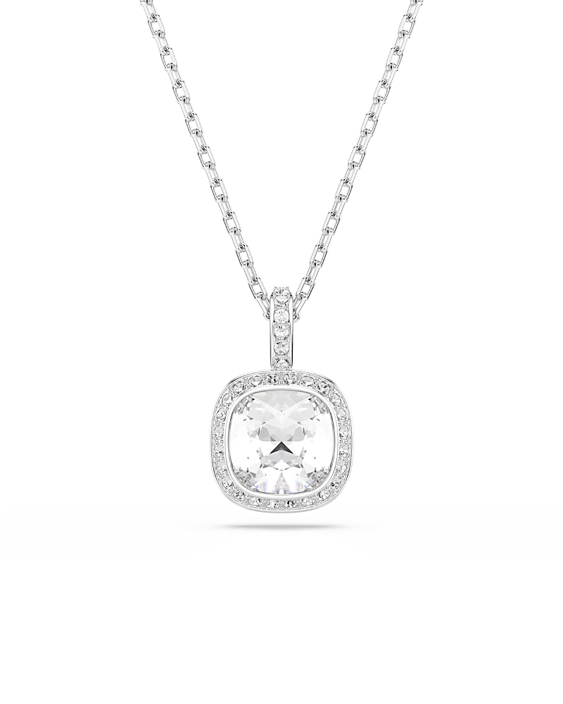 Swarovski Una Crystal Cushion Halo Pendant Necklace, 14.87-17.75