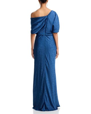 Draped Asymmetric Neck Gown - thumbnail 4